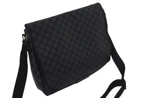 LOUIS VUITTON ルイヴィトン ダニエルMM ショルダーバッグ N58029 ダミエグラフィット ブラック シルバー金具 美品 中古 4c075299