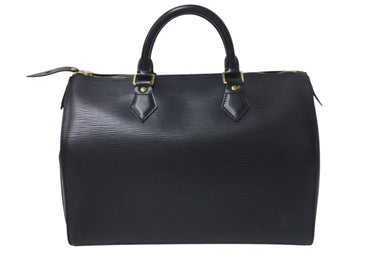 極美品 LOUIS VUITTON ルイヴィトン スピーディ30 ハンドバッグ M59022 エピレザー ブラック ゴールド金具 中古 4c075310