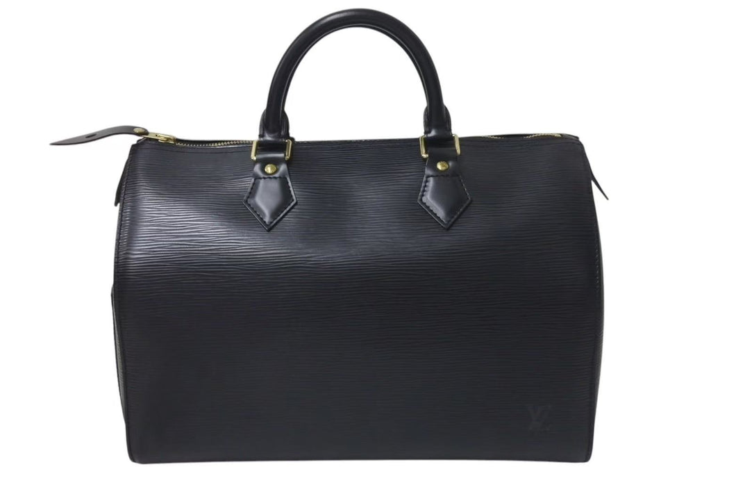 極美品 LOUIS VUITTON ルイヴィトン スピーディ30 ハンドバッグ M59022 エピレザー ブラック ゴールド金具 中古 4c075310