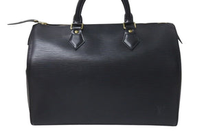 極美品 LOUIS VUITTON ルイヴィトン スピーディ30 ハンドバッグ M59022 エピレザー ブラック ゴールド金具 中古 4c075310