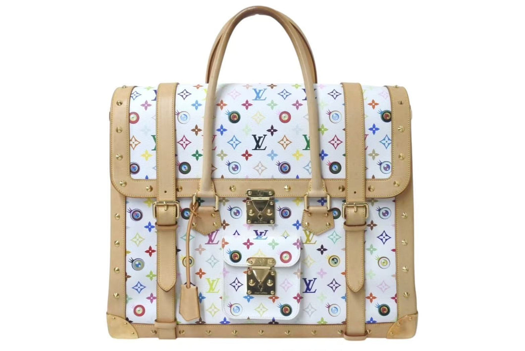 LOUIS VUITTON × 村上隆 ルイヴィトン ボストンバッグ サックジギャンティック M92057 ブロン マルチ ゴールド金具 美品 中古 4c075321