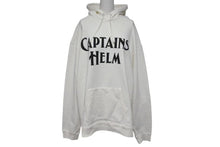 Load image into Gallery viewer, CAPTAINS HELM キャプテンズヘルム Hoodie ロゴパーカー プルオーバー 日本製 コットン ホワイト ブラック サイズXL 中古 4c075328