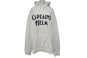 CAPTAINS HELM キャプテンズヘルム Hoodie ロゴパーカー プルオーバー 日本製 コットン ホワイト ブラック サイズXL 中古 4c075328
