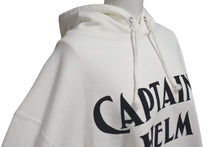 Load image into Gallery viewer, CAPTAINS HELM キャプテンズヘルム Hoodie ロゴパーカー プルオーバー 日本製 コットン ホワイト ブラック サイズXL 中古 4c075328