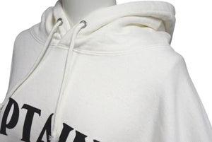 CAPTAINS HELM キャプテンズヘルム Hoodie ロゴパーカー プルオーバー 日本製 コットン ホワイト ブラック サイズXL 中古 4c075328