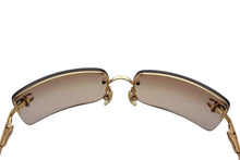 Load image into Gallery viewer, CHANEL シャネル リムレス サングラス 4104-B c.125/13 サイズ62□15 120 ココマーク ラインストーン グラデーション 美品 中古 4c075342