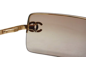 CHANEL シャネル リムレス サングラス 4104-B c.125/13 サイズ62□15 120 ココマーク ラインストーン グラデーション 美品 中古 4c075342