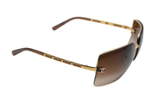 CHANEL シャネル リムレス サングラス 4112 c.292/13 サイズ65□16 120 ココマーク ブラウン ゴールド 美品 中古 4c075345