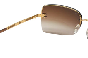CHANEL シャネル リムレス サングラス 4112 c.292/13 サイズ65□16 120 ココマーク ブラウン ゴールド 美品 中古 4c075345