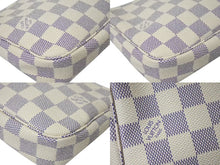 Load image into Gallery viewer, 極美品 LOUIS VUITTON ルイヴィトン ポシェット アクセソワール アクセサリーポーチ N51986 ダミエ アズール ホワイト 中古 4c075368