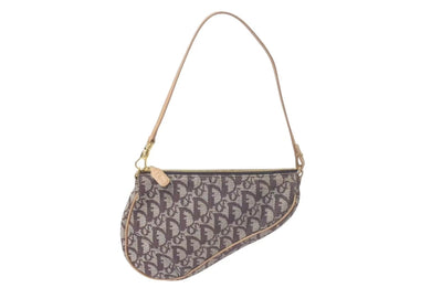 Christian Dior クリスチャンディオール トロッター サドルバッグ ワンショルダーバッグ サドルポーチ MC1012 ブラウン 美品 中古 4c075372