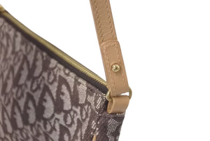 Christian Dior クリスチャンディオール トロッター サドルバッグ ワンショルダーバッグ サドルポーチ MC1012 ブラウン 美品 中古 4c075372