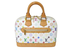 LOUIS VUITTON ルイヴィトン モノグラムマルチ アルマ ハンドバッグ M92647 村上隆 ホワイト ゴールド金具 美品 中古 4c075374