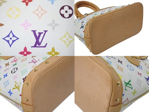 LOUIS VUITTON ルイヴィトン モノグラムマルチ アルマ ハンドバッグ M92647 村上隆 ホワイト ゴールド金具 美品 中古 4c075374