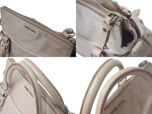 MIUMIU ミュウミュウ Side Ribbon Bag サイドリボンハンドバッグ ベージュ レザー RT0438 シルバー金具 美品 中古 4c075389