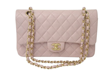 CHANEL シャネル マトラッセ25 Wチェーンショルダーバッグ A01112 ココマーク ラムスキン Wフラップ ピンク 美品 中古 4c075390