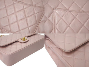 CHANEL シャネル マトラッセ25 Wチェーンショルダーバッグ A01112 ココマーク ラムスキン Wフラップ ピンク 美品 中古 4c075390