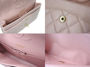 CHANEL シャネル マトラッセ25 Wチェーンショルダーバッグ A01112 ココマーク ラムスキン Wフラップ ピンク 美品 中古 4c075390