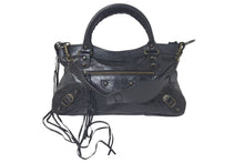 Load image into Gallery viewer, BALENCIAGA バレンシアガ ショルダーバッグ ザ ファースト シティーバック ブラック レザー 103208 美品 中古 4c075392