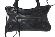 Load image into Gallery viewer, BALENCIAGA バレンシアガ ショルダーバッグ ザ ファースト シティーバック ブラック レザー 103208 美品 中古 4c075392