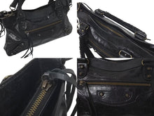 Load image into Gallery viewer, BALENCIAGA バレンシアガ ショルダーバッグ ザ ファースト シティーバック ブラック レザー 103208 美品 中古 4c075392