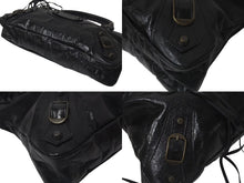Load image into Gallery viewer, BALENCIAGA バレンシアガ ショルダーバッグ ザ ファースト シティーバック ブラック レザー 103208 美品 中古 4c075392