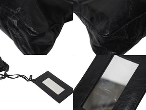 BALENCIAGA バレンシアガ ショルダーバッグ ザ ファースト シティーバック ブラック レザー 103208 美品 中古 4c075392