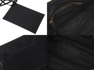 BALENCIAGA バレンシアガ ショルダーバッグ ザ ファースト シティーバック ブラック レザー 103208 美品 中古 4c075392