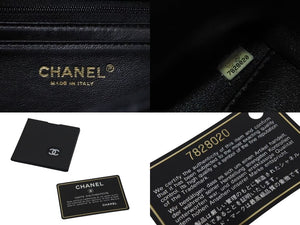 極美品 CHANEL シャネル ハンドバッグ 7番台 キャビアスキン ココマーク キルティング ブラック ゴールド金具 中古 4c075395