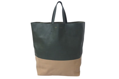 CELINE セリーヌ トートバッグ ホリゾンタルカバ トートバッグ カーキ ベージュ 165553 美品 中古 4c075397