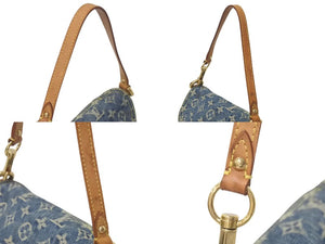 LOUIS VUITTON ルイヴィトン ミニプリーティ ハンドバッグ M95050 モノグラムデニム レザー ブルー 美品 中古 4c075399