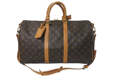 LOUIS VUITTON ルイヴィトン モノグラム キーポル バンドリエール45 ボストンバッグ M41418 ブラウン ロゴ 旅行バッグ 良品 中古 4c075400