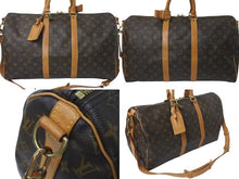Load image into Gallery viewer, LOUIS VUITTON ルイヴィトン モノグラム キーポル バンドリエール45 ボストンバッグ M41418 ブラウン ロゴ 旅行バッグ 良品 中古 4c075400