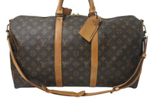 Load image into Gallery viewer, LOUIS VUITTON ルイヴィトン キーポル バンドリエール50 ボストンバッグ M41416 モノグラム PVC レザー ブラウン 美品 中古 4c075402