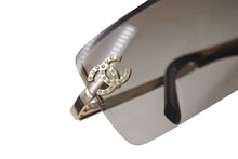 Load image into Gallery viewer, 極美品 CHANEL シャネル リムレス サングラス 4104-B c.125/13 サイズ62□15 120 ココマーク ラインストーン 中古 4c075406
