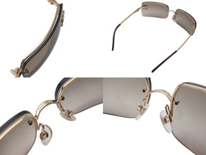 極美品 CHANEL シャネル リムレス サングラス 4104-B c.125/13 サイズ62□15 120 ココマーク ラインストーン 中古 4c075406