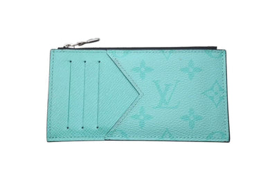 LOUIS VUITTON ルイヴィトン カードケース タイガラマ コインカードホルダー ターコイズブルー レザー M30901 美品 中古 4c075409