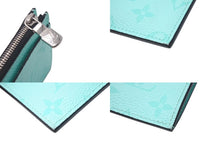 Load image into Gallery viewer, LOUIS VUITTON ルイヴィトン カードケース タイガラマ コインカードホルダー ターコイズブルー レザー M30901 美品 中古 4c075409