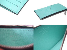 Load image into Gallery viewer, LOUIS VUITTON ルイヴィトン カードケース タイガラマ コインカードホルダー ターコイズブルー レザー M30901 美品 中古 4c075409