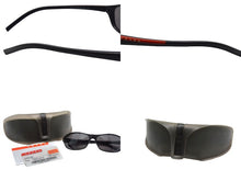 画像をギャラリービューアに読み込む, PRADA SPORTS プラダ スポーツ サングラス メガネ 5AV-5MI JAPAN製 プラスチック ブラック レッド 63□15 美品 中古 4c075410