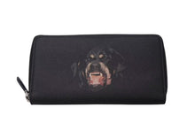Load image into Gallery viewer, Givenchy ジバンシー 長財布 ロットワイラー 長財布 ブラック レザー シルバー金具 美品 中古 4c075413