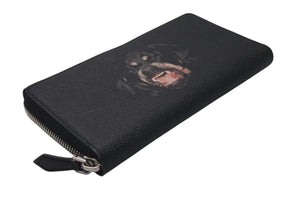 Givenchy ジバンシー 長財布 ロットワイラー 長財布 ブラック レザー シルバー金具 美品 中古 4c075413