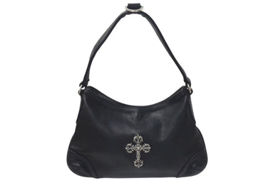 CHROME HEARTS クロムハーツ グーチバッグ フィリグリークロス スモール ワンショルダーバッグ シルバー 925 レザー 美品 中古 4c075418