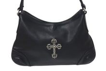Load image into Gallery viewer, CHROME HEARTS クロムハーツ グーチバッグ フィリグリークロス スモール ワンショルダーバッグ シルバー 925 レザー 美品 中古 4c075418