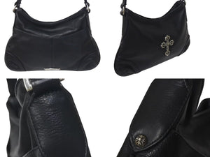 CHROME HEARTS クロムハーツ グーチバッグ フィリグリークロス スモール ワンショルダーバッグ シルバー 925 レザー 美品 中古 4c075418