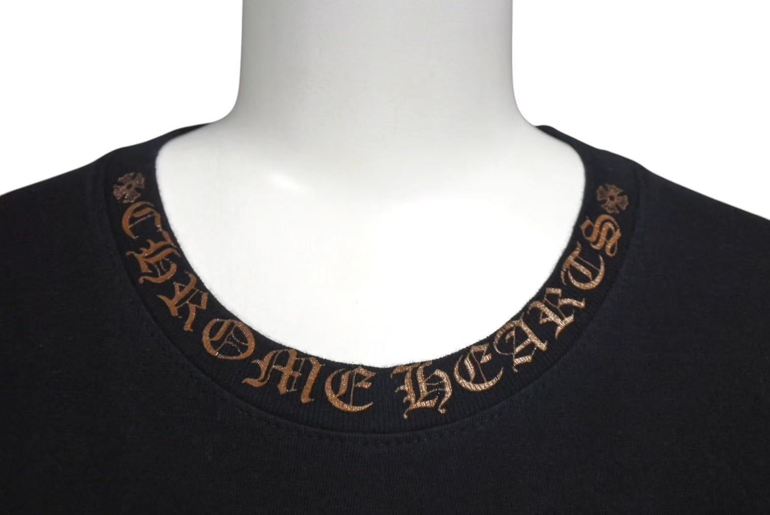 Chrome Hearts - CHROME HEARTS クロムハーツ 半袖Ｔシャツ 前ポケット ロゴプリント ブラック ブラウン コットン 美品 中古 4c075419 CHROME HEARTS クロムハーツ 半袖Tシャツ 前ポケット ロゴ