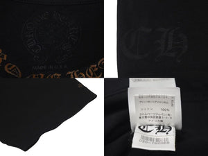 CHROME HEARTS クロムハーツ 半袖Ｔシャツ 前ポケット ロゴプリント ブラック ブラウン コットン 美品 中古 4c075419