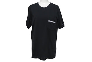 CHROME HEARTS クロムハーツ 半袖Ｔシャツ スクロールラベル ロゴプリント サイズ S ブラック コットン 美品 中古 4c075421 