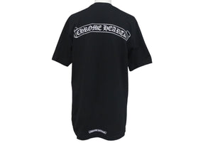 CHROME HEARTS クロムハーツ 半袖Ｔシャツ スクロールラベル ロゴプリント サイズ S ブラック コットン 美品 中古 4c075421 