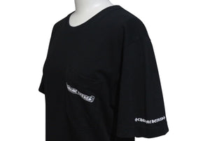 CHROME HEARTS クロムハーツ 半袖Ｔシャツ スクロールラベル ロゴプリント サイズ S ブラック コットン 美品 中古 4c075421 